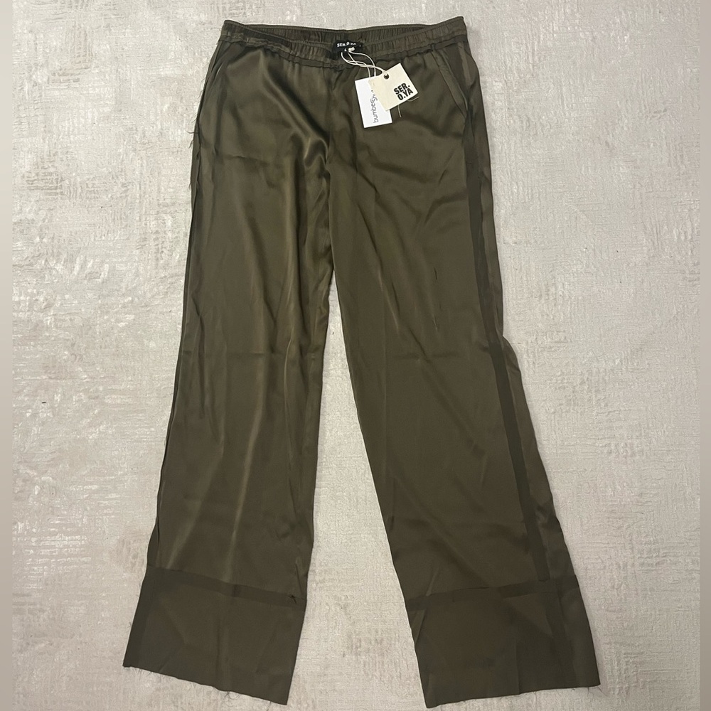 NWT SER.O.YA Silk Pants (Olive Green)
